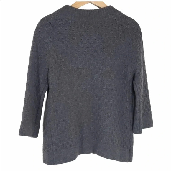 Boden 6 grey 100% wool 5 button knit 3/4 sleeve cardigan sweater - Picture 3 of 8
